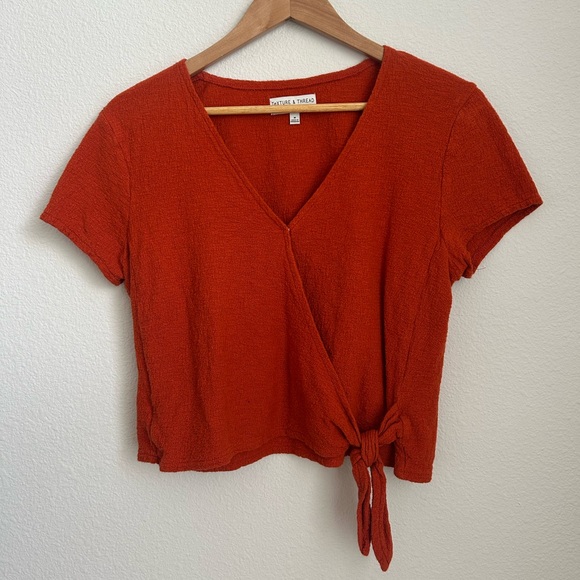 Madewell Tops - Madewell Chili Red Wrap Blouse - Medium